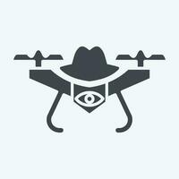 Icon Spy Drone. related to Drone symbol. glyph style. simple design editable. simple illustration vector