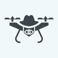 Icon Spy Drone. related to Drone symbol. glyph style. simple design editable. simple illustration vector