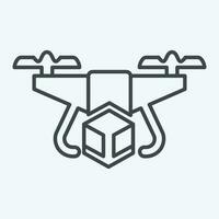 Icon Delivery Drone. related to Drone symbol. line style. simple design editable. simple illustration vector