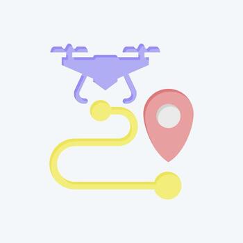 Icon Drone Tracking. related to Drone symbol. flat style. simple design editable. simple illustration vector