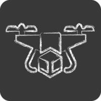 Icon Delivery Drone. related to Drone symbol. chalk Style. simple design editable. simple illustration vector