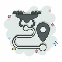 Icon Drone Tracking. related to Drone symbol. comic style. simple design editable. simple illustration vector