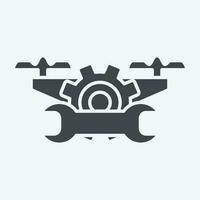 Icon Maintenance and Repair. related to Drone symbol. glyph style. simple design editable. simple illustration vector