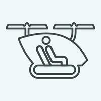 Icon Passanger Drone. related to Drone symbol. line style. simple design editable. simple illustration vector