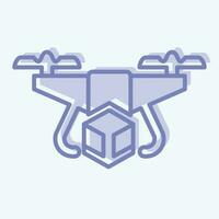 Icon Delivery Drone. related to Drone symbol. two tone style. simple design editable. simple illustration vector