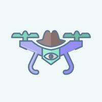 Icon Spy Drone. related to Drone symbol. doodle style. simple design editable. simple illustration vector