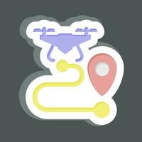 Sticker Drone Tracking. related to Drone symbol. simple design editable. simple illustration vector