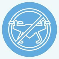 Icon No Drone Zone. related to Drone symbol. blue eyes style. simple design editable. simple illustration vector