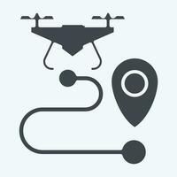 Icon Drone Tracking. related to Drone symbol. glyph style. simple design editable. simple illustration vector