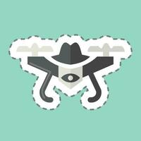 Sticker line cut Spy Drone. related to Drone symbol. simple design editable. simple illustration vector