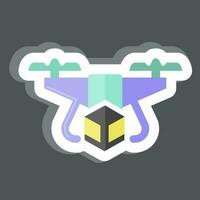 Sticker Delivery Drone. related to Drone symbol. simple design editable. simple illustration vector