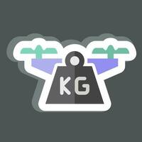 Sticker Weight. related to Drone symbol. simple design editable. simple illustration vector