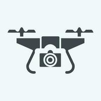 Icon Drone with Camera. related to Drone symbol. glyph style. simple design editable. simple illustration vector