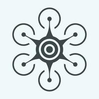 Icon Hexacopter. related to Drone symbol. glyph style. simple design editable. simple illustration vector