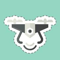 Sticker line cut Navigation. related to Drone symbol. simple design editable. simple illustration vector