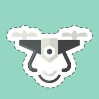 Sticker line cut Navigation. related to Drone symbol. simple design editable. simple illustration vector