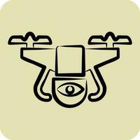 Icon Surveillance Drone. related to Drone symbol. hand drawn style. simple design editable. simple illustration vector