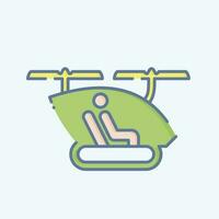 Icon Passanger Drone. related to Drone symbol. doodle style. simple design editable. simple illustration vector