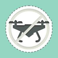 Sticker line cut No Drone Zone. related to Drone symbol. simple design editable. simple illustration vector