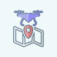 Icon Navigation. related to Drone symbol. doodle style. simple design editable. simple illustration vector