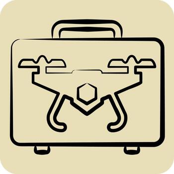 Icon Drone Case. related to Drone symbol. hand drawn style. simple design editable. simple illustration vector