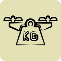 Icon Weight. related to Drone symbol. hand drawn style. simple design editable. simple illustration vector