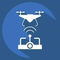 Icon Wireless Control. related to Drone symbol. long shadow style. simple design editable. simple illustration vector