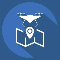 Icon Navigation. related to Drone symbol. long shadow style. simple design editable. simple illustration vector