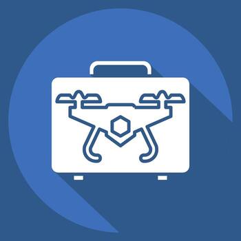 Icon Drone Case. related to Drone symbol. long shadow style. simple design editable. simple illustration vector