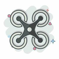 Icon Quadcopter. related to Drone symbol. comic style. simple design editable. simple illustration vector