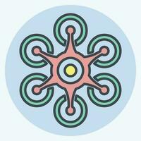 Icon Hexacopter. related to Drone symbol. color mate style. simple design editable. simple illustration vector