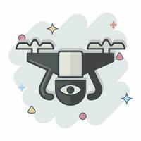 Icon Surveillance Drone. related to Drone symbol. comic style. simple design editable. simple illustration vector