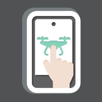 Sticker Mobile App. related to Drone symbol. simple design editable. simple illustration vector