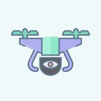 Icon Surveillance Drone. related to Drone symbol. doodle style. simple design editable. simple illustration vector