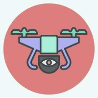 Icon Surveillance Drone. related to Drone symbol. color mate style. simple design editable. simple illustration vector