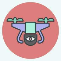 Icon Surveillance Drone. related to Drone symbol. color mate style. simple design editable. simple illustration vector