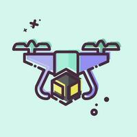 Icon Delivery Drone. related to Drone symbol. MBE style. simple design editable. simple illustration vector
