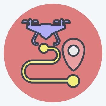 Icon Drone Tracking. related to Drone symbol. color mate style. simple design editable. simple illustration vector
