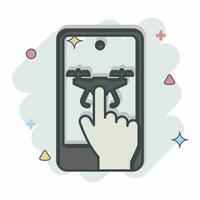 Icon Mobile App. related to Drone symbol. comic style. simple design editable. simple illustration vector