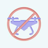 Icon No Drone Zone. related to Drone symbol. flat style. simple design editable. simple illustration vector