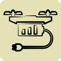 Icon Drone Charging. related to Drone symbol. hand drawn style. simple design editable. simple illustration vector