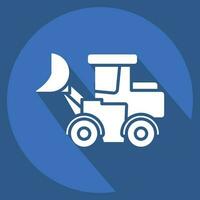 Icon Loader Truck. related to Construction Vehicles symbol. long shadow style. simple design editable. simple illustration vector