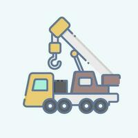 Icon Crane. related to Construction Vehicles symbol. doodle style. simple design editable. simple illustration vector