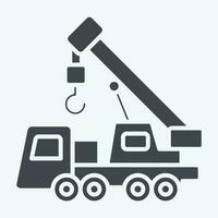 Icon Crane. related to Construction Vehicles symbol. glyph style. simple design editable. simple illustration vector