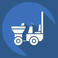 Icon Dumper. related to Construction Vehicles symbol. long shadow style. simple design editable. simple illustration vector