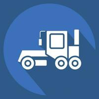 Icon Grader. related to Construction Vehicles symbol. long shadow style. simple design editable. simple illustration vector