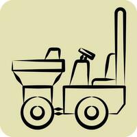 Icon Dumper. related to Construction Vehicles symbol. hand drawn style. simple design editable. simple illustration vector