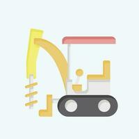 Icon Excavator Auger Drive. related to Construction Vehicles symbol. flat style. simple design editable. simple illustration vector