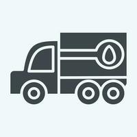 Icon Fuel Truck. related to Construction Vehicles symbol. glyph style. simple design editable. simple illustration vector