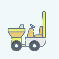 Icon Dumper. related to Construction Vehicles symbol. doodle style. simple design editable. simple illustration vector